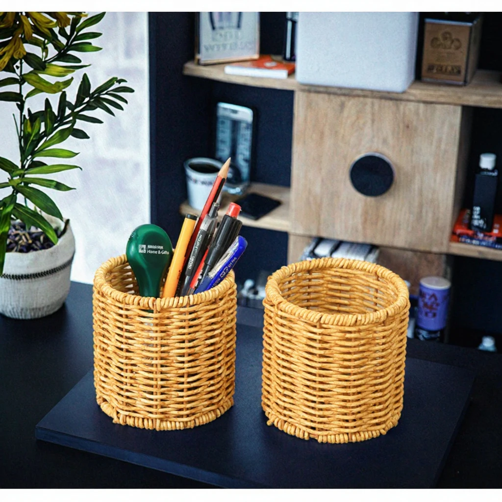 025 natural handmade round rattan pen holder desk stationery organizer with multifunction storage office home $3 4.10 03 025 natural handmade round rattan pen holder desk stationery organizer with multifunction storage office home $3 4.10 03