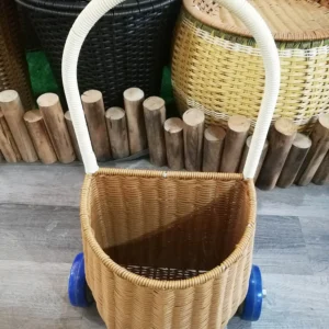1169 new style picnic basket shopping basket trolley handmade rattan storage baskets with wheels for kids $12.80 13.80 01