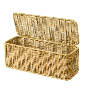 156 nordic rattan plastic cable management box desk cord organizer woven wicker eco friendly dishwasher saf $4.80 5.30 01