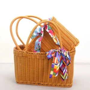 232 wholesale handmade eco friendly vintage washable pp rattan shopping basket handles woven wicker grocery $3.80 4.30 01