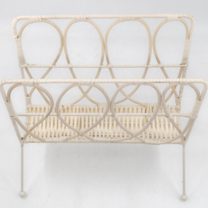 278 1pc handmade rattan magazine rack natural woven rattan sturdy wire metal frame multifunctional customizable $9.50 01