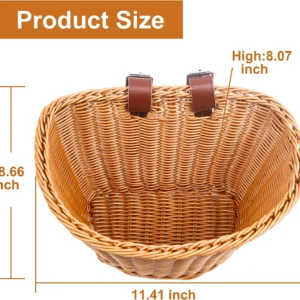 550 wholesales eco friendly handwoven brown durable bicycle hanging plastic wicker storage baskets with lea $4.80 5.50 03